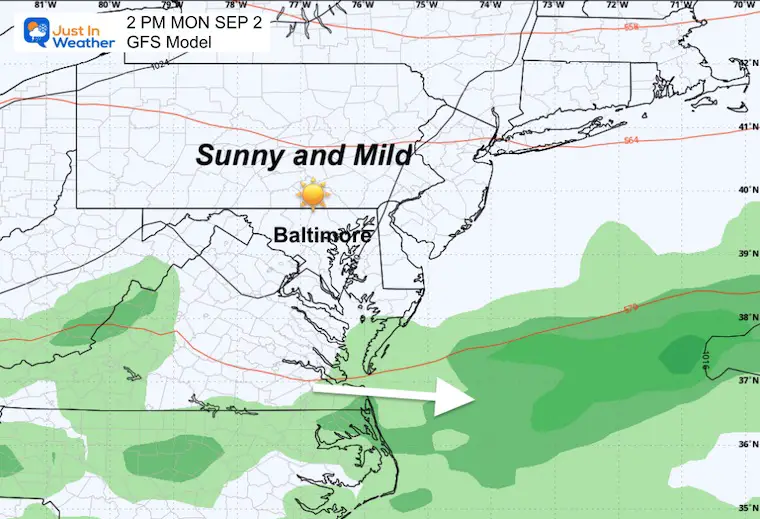 August 29 weather Labor Day Monday