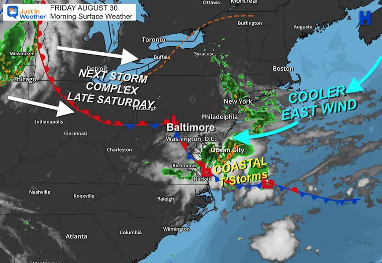 August 30 weather storm Friday morning