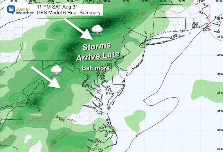 August 30 weather forecast storm Saturday