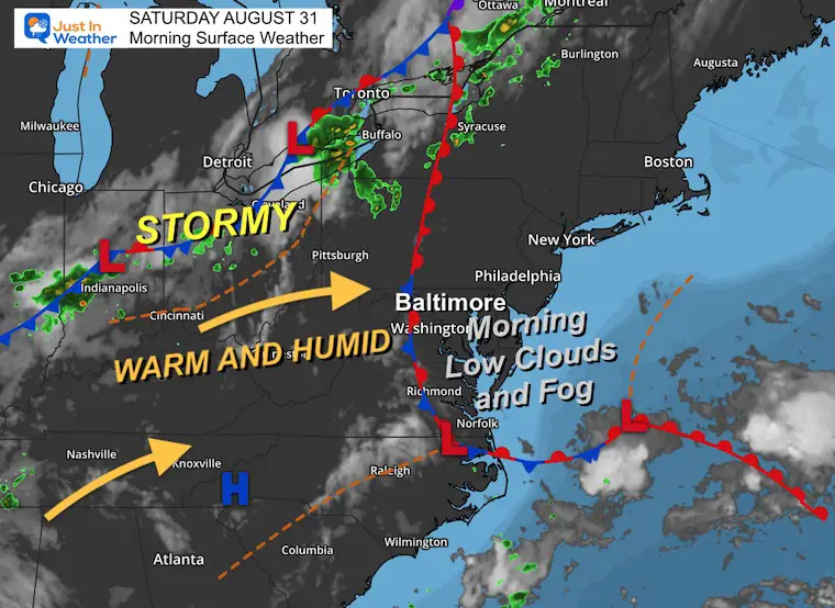 August 31 weather storm Saturday