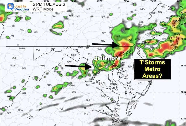 August 5 weather storm Tuesday WRF