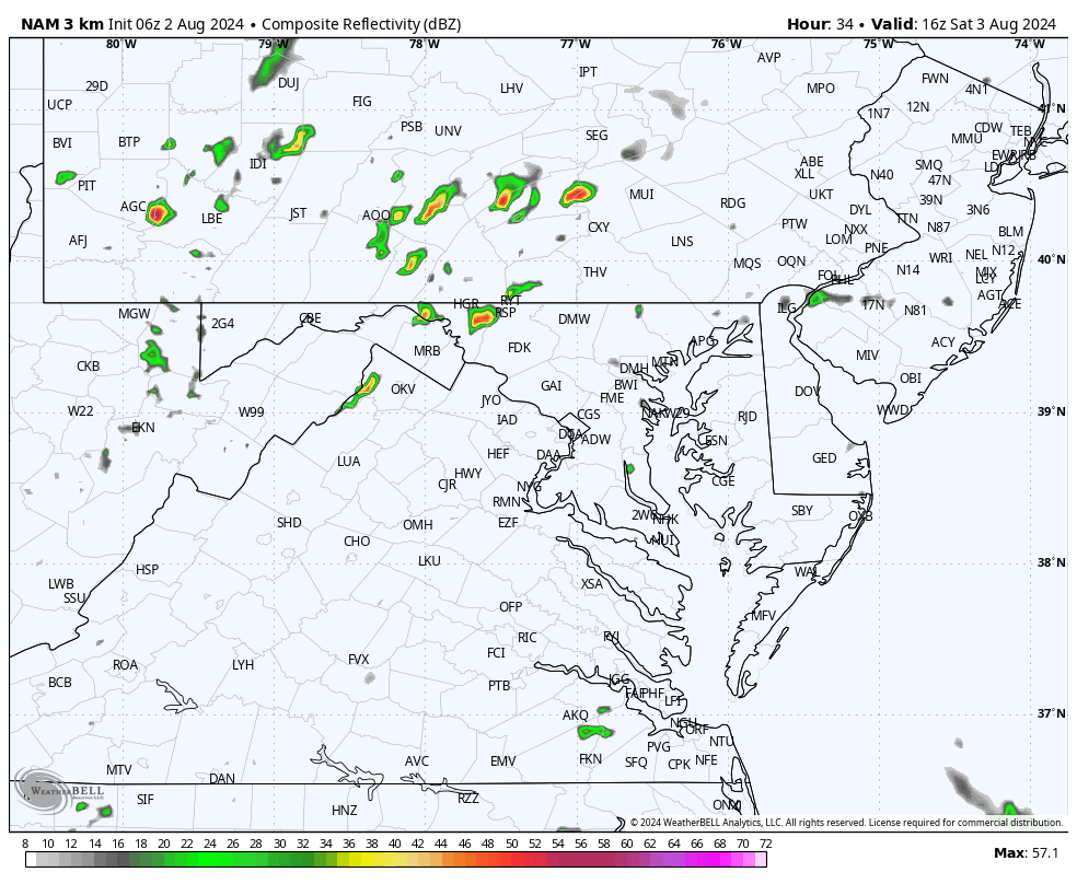 August 2 weather thunderstorms Saturday