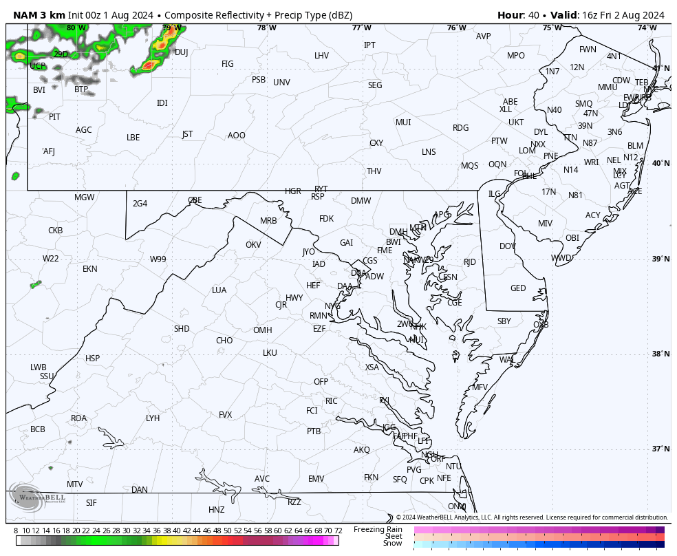 August 1 weather storm forecast radar Friday
