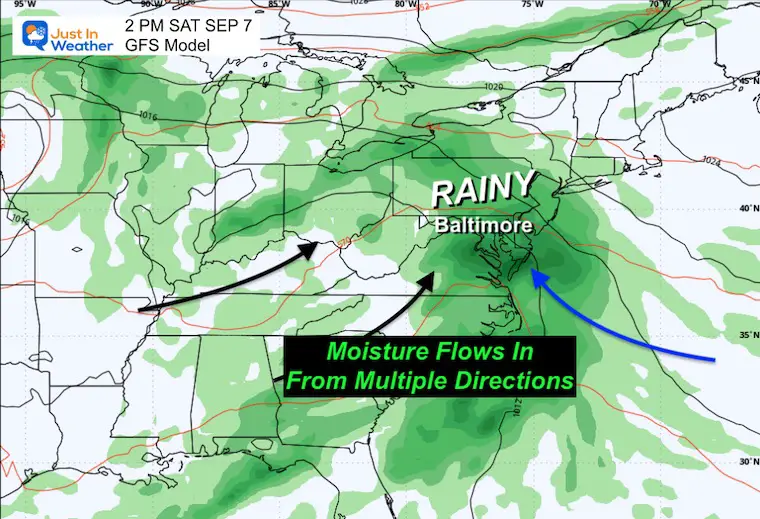 September 1 weather forecast rain Saturday