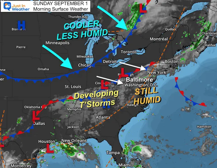 September 1 weather Sunday morning