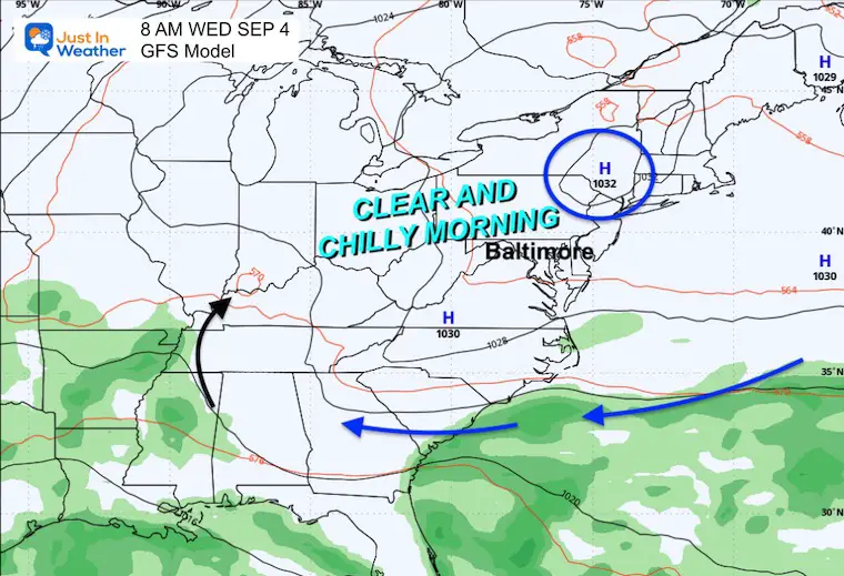 September 1 weather forecast Wednesday