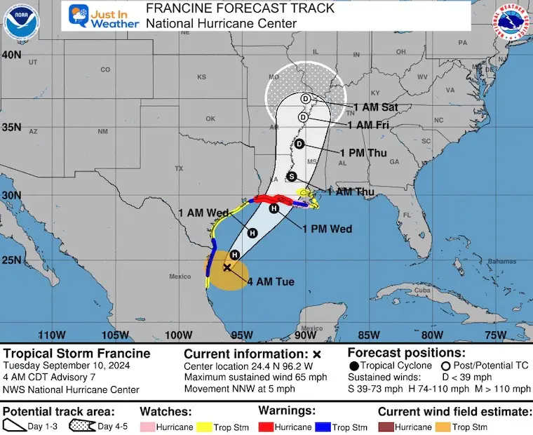 September-10-weather-forecast-francine-National-Hurricane-Center