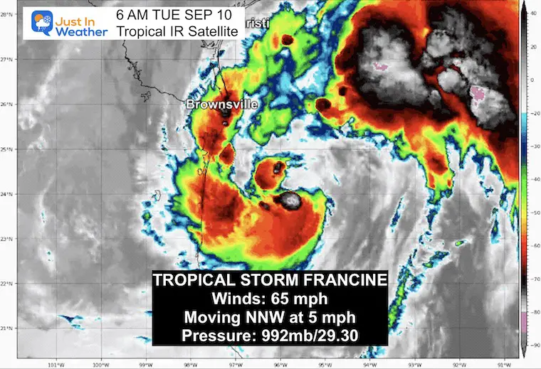 Tropical Storm Francine Tuesday Morning