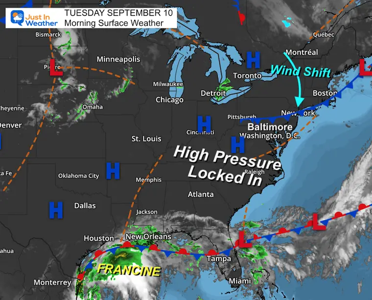 Tuesday September 10 morning weather