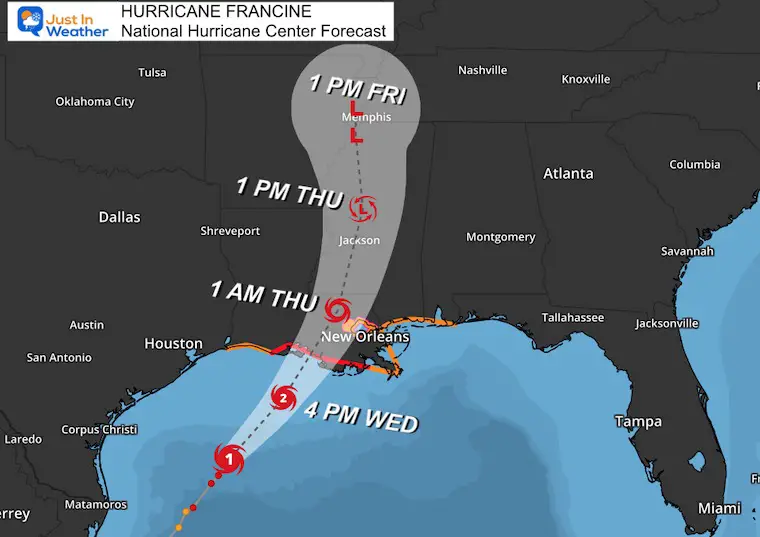 September 11 hurricane Francine track