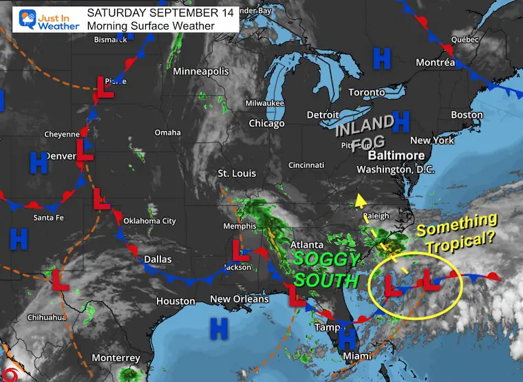 September 14 weather Saturday morning