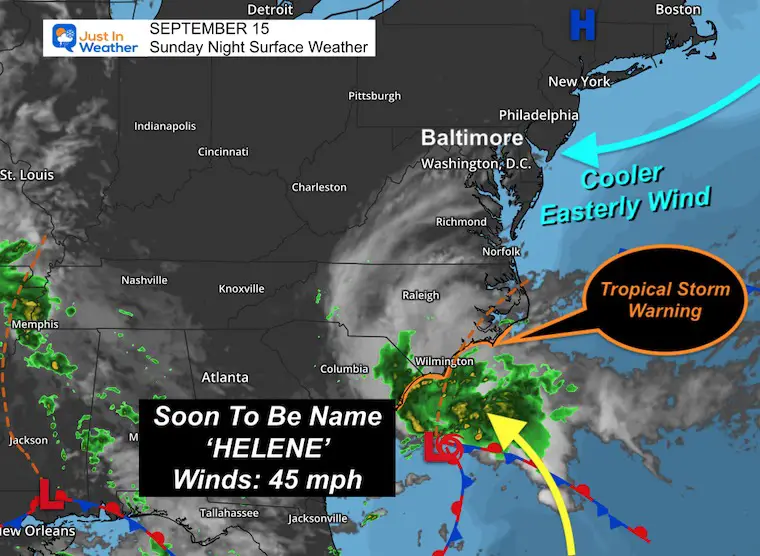 September 15 Tropical Storm Sunday Night