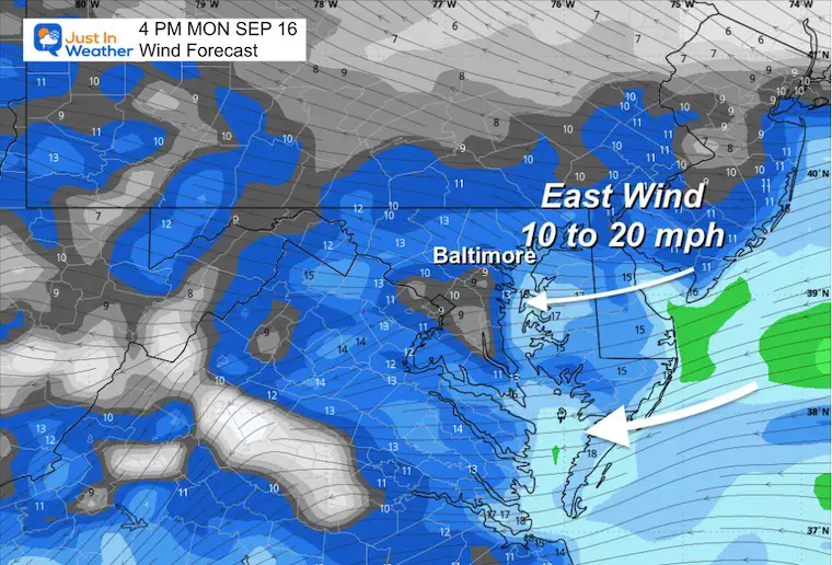 September 15 weather wind forecast Monday