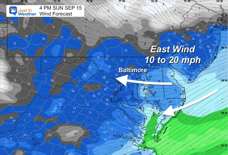 September 15 weather wind forecast Sunday