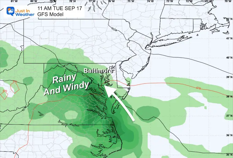 September 15 weather forecast storm Tuesday