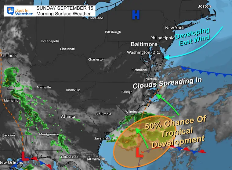 September 15 weather Sunday morning