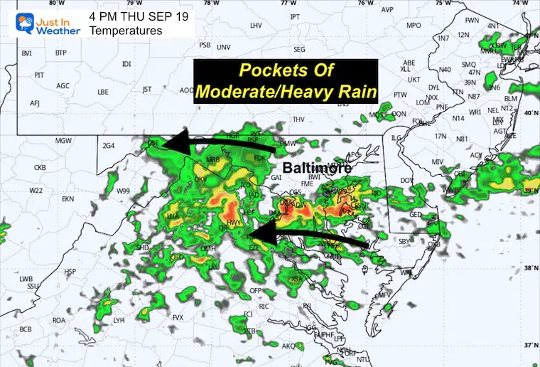 Weather forecast September 18 storm radar Wednesday afternoon