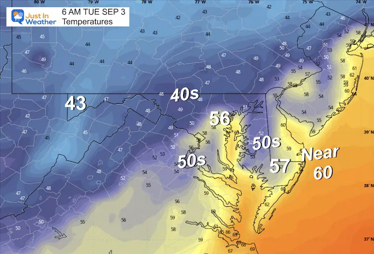 September 2 weather wind forecast Tuesday morning