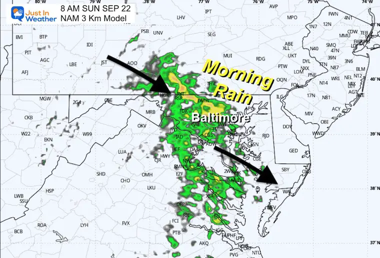 September 20 weather rain radar Sunday morning