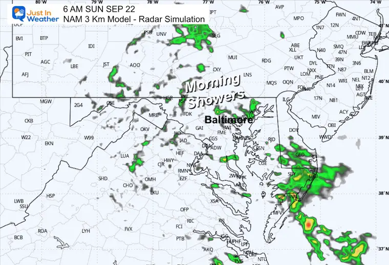 September 21 weather rain radar Sunday morning