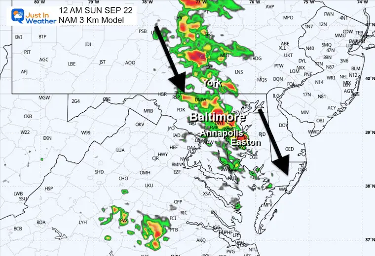 September 21 storm radar midnight NAM