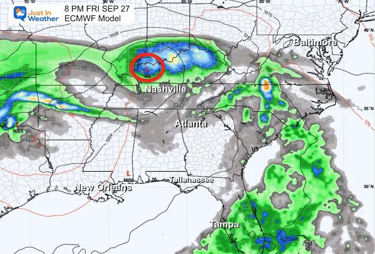 September 22 Tropical Storm Forecast Friday Night