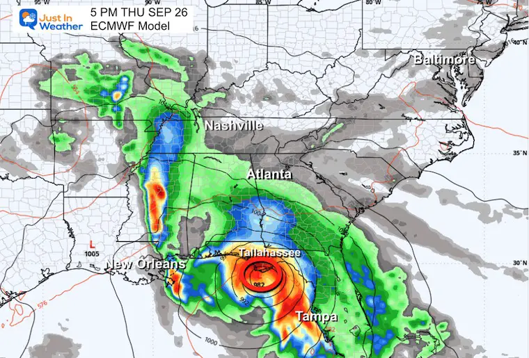 September 22 Tropical Storm Forecast Thursday Night