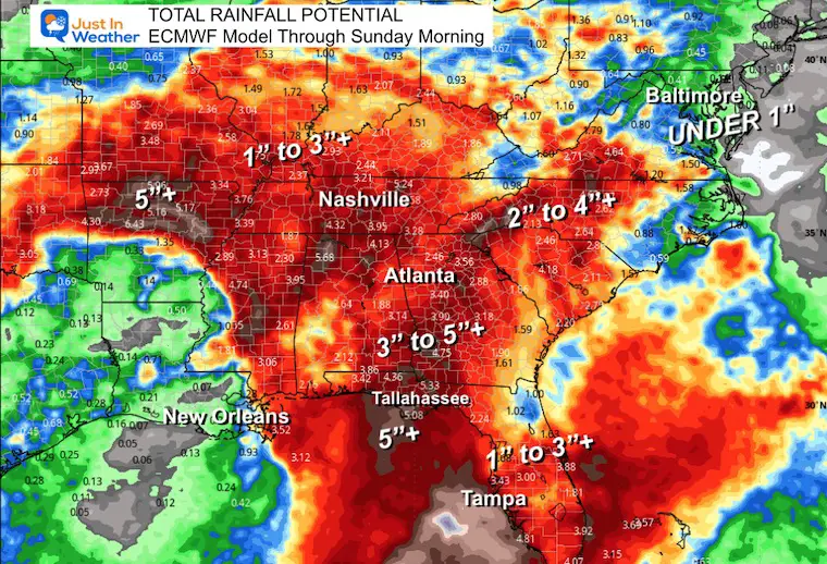 September 22 Tropical Storm Hurricane Rainfall Forecast