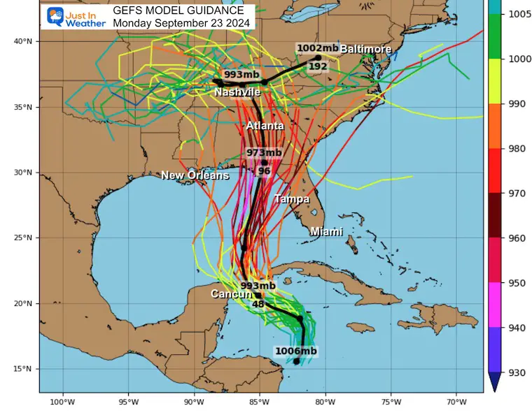 September 23 Tropical Storm Hurricane GEFS Tracks Forecast