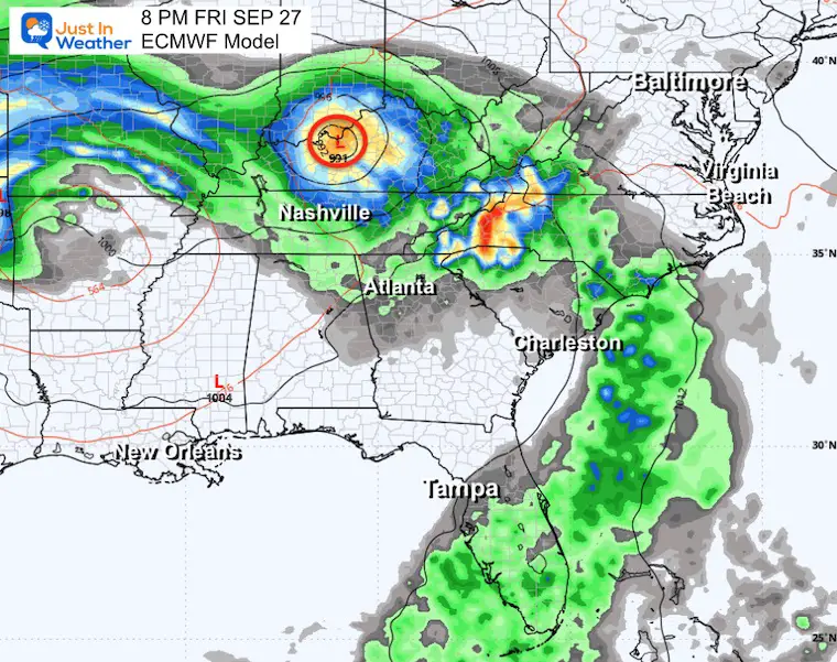 September 22 Tropical Storm Forecast ECMWF Friday Night