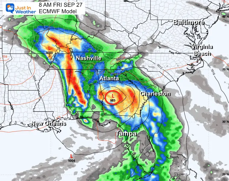 Tropical Storm Forecast for September 22, ECMWF, Friday morning