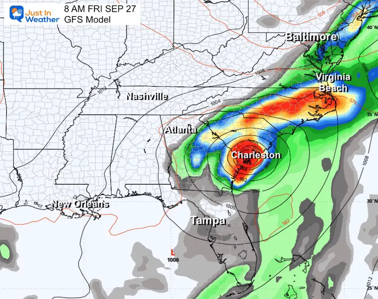 Tropical Storm Forecast September 22 GFS Friday Morning