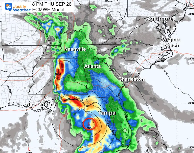 Tropical Storm Forecast for September 22, Thursday Night