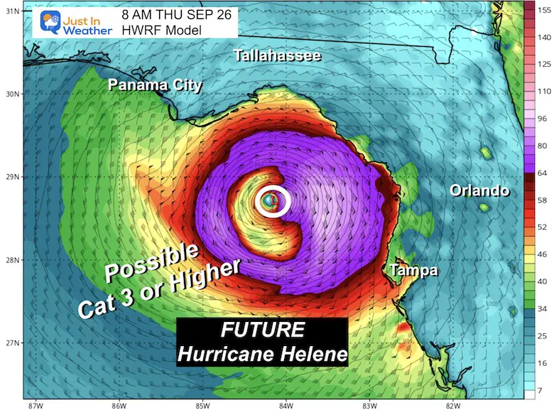 September 23 Hurricane Helene Forecast Landfall Thursday