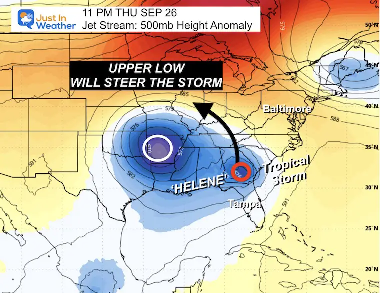 September 23 forecast Hurricane Jet Stream Thursday night