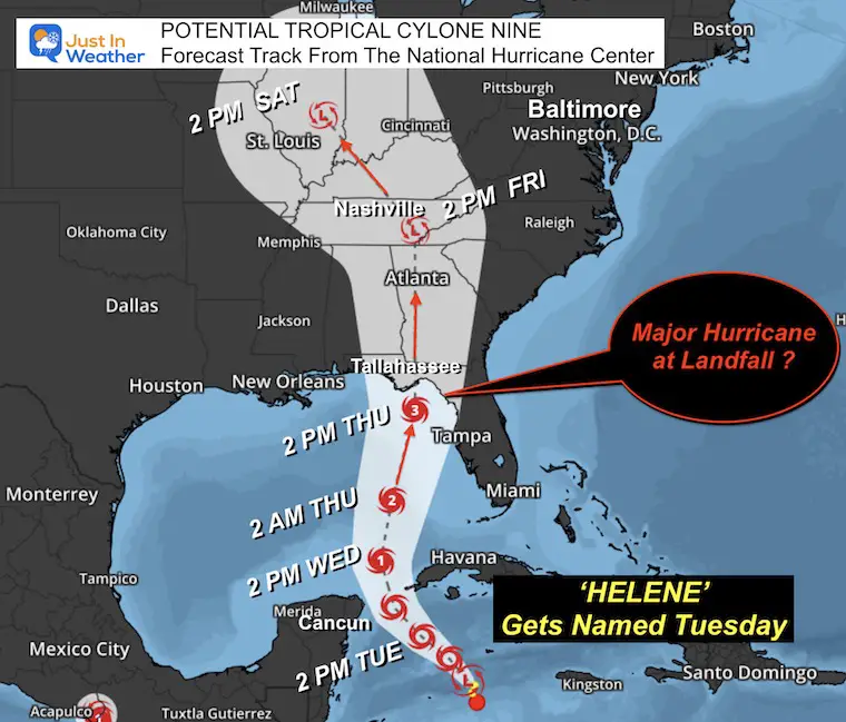 National Hurricane Center Helene Forecast September 23