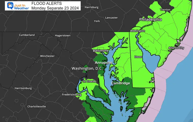 September 23 coastal flooding Monday