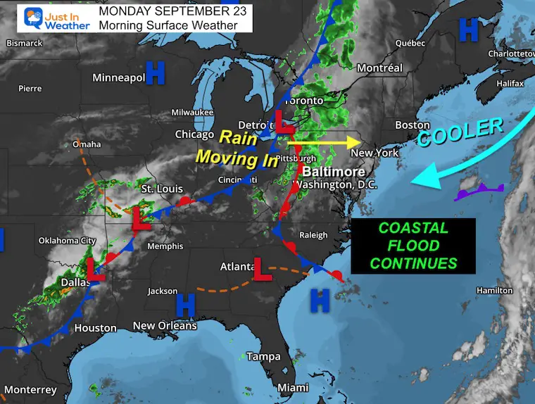 September 23 weather storm flooding Monday morning