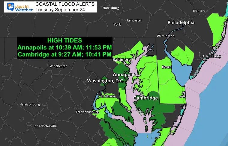 September 24 weather Coastal Flood Warning