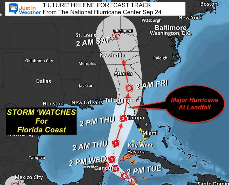 September 24 weather Hurricane Helene Forecast Track NWC