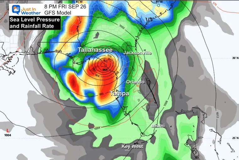 September 24 Tropical Storm Forecast GFS landfall