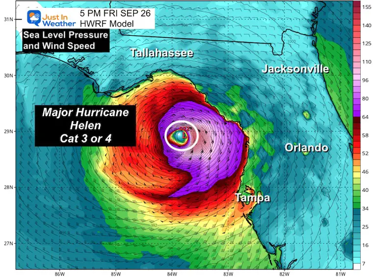 September 24 Tropical Storm Forecast HWRF landfall