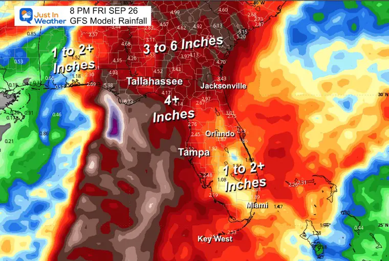 September 24 Tropical Storm Forecast GFS rainfall