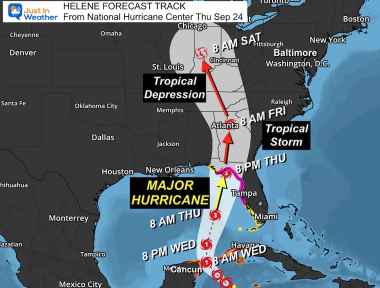 September 24 TS Helene Forecast Track National Hurricane Center