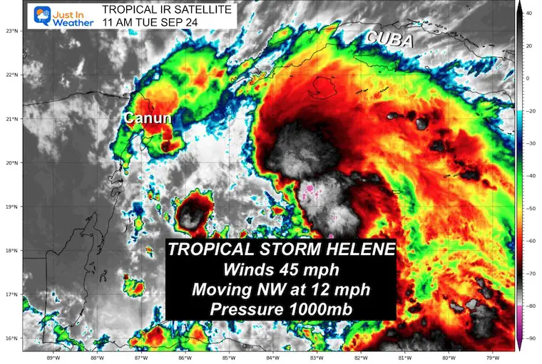 Tropical Storm Helen IR Satellite