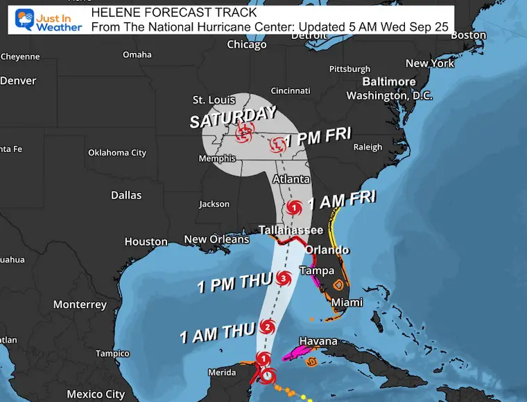 September 25 Helene Forecast Track National Hurricane Center