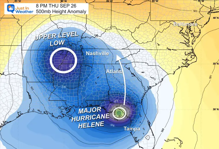 September 25 Hurricane Helene Jet Stream Forecast Thursday