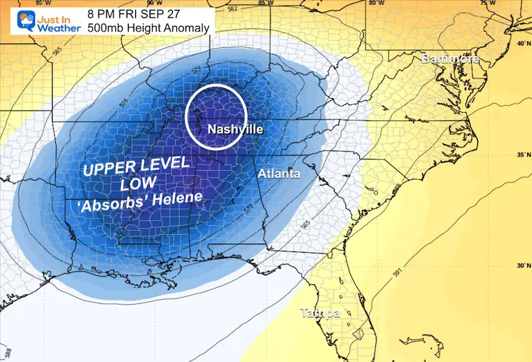 September 25 Hurricane Helene Jet Stream Forecast Friday morning