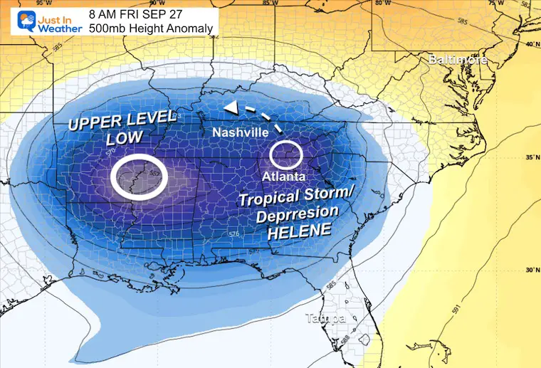 September 25 Hurricane Helene Jet Stream Forecast Friday night