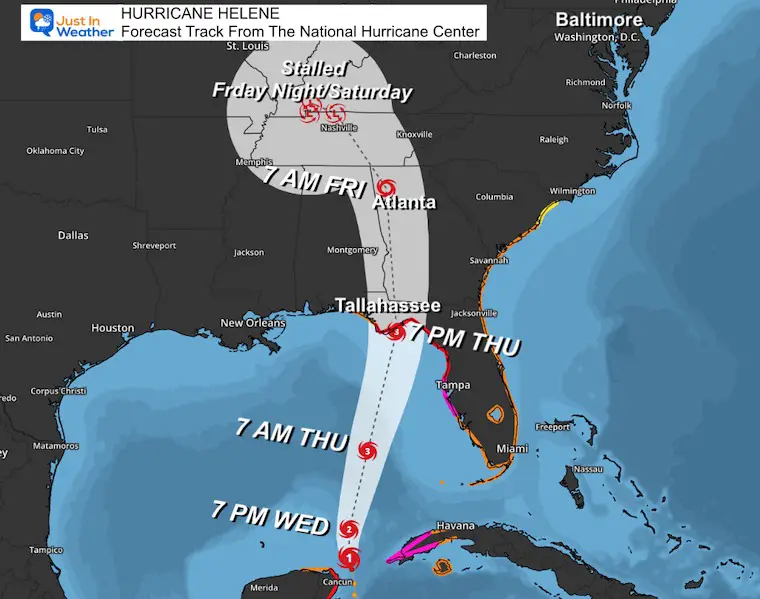 September 25 Hurricane Helene forecast tracks NHC